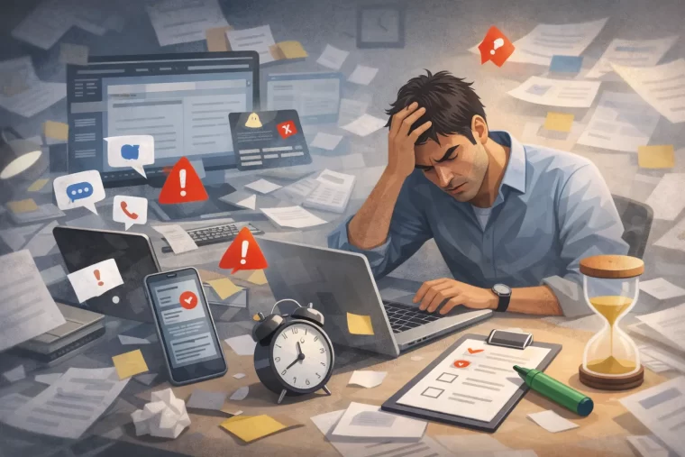 Principais erros que destroem a produtividade no dia a dia